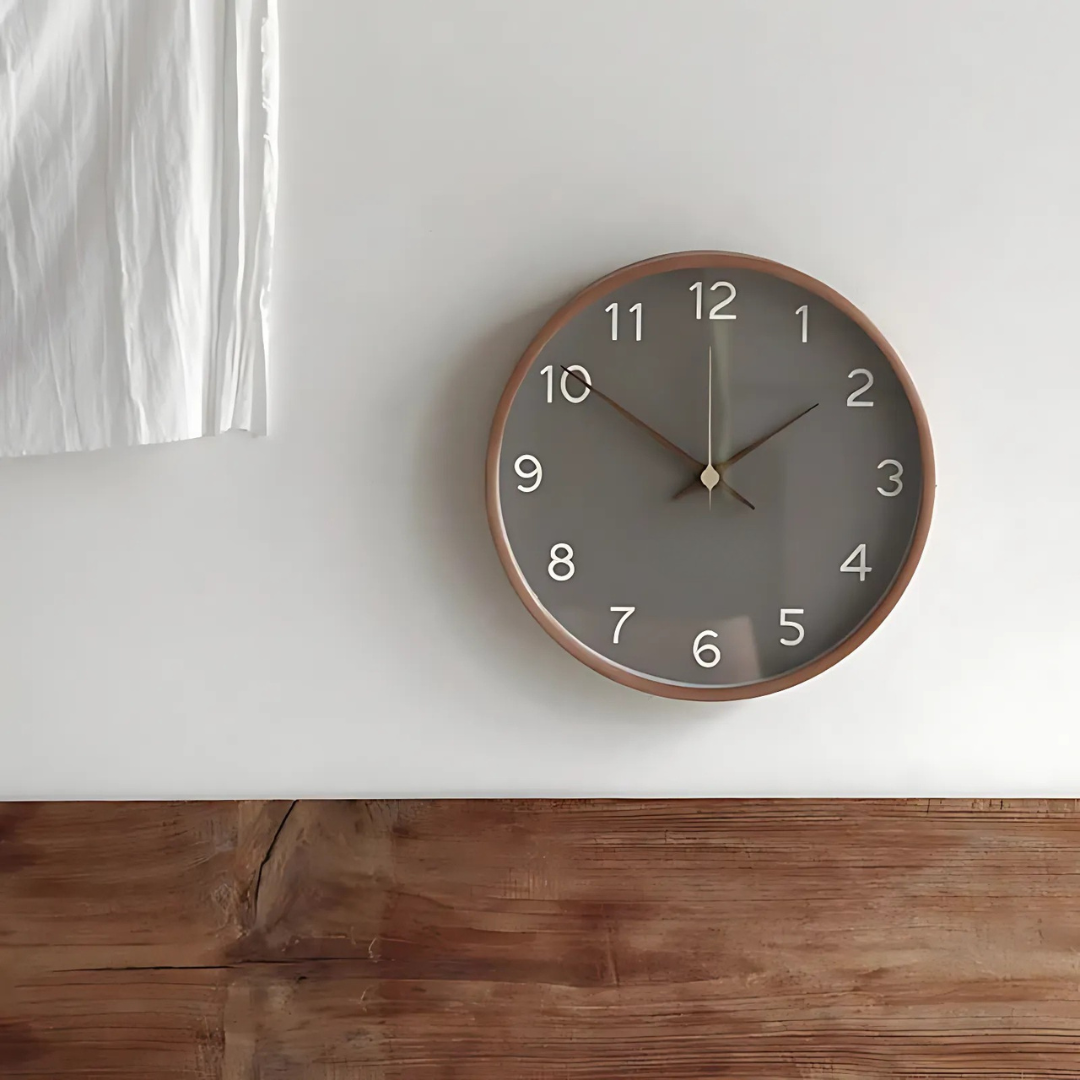 Reloj de Pared Grande Moderno de Madera Lumen Silencioso para Sala de Estar
