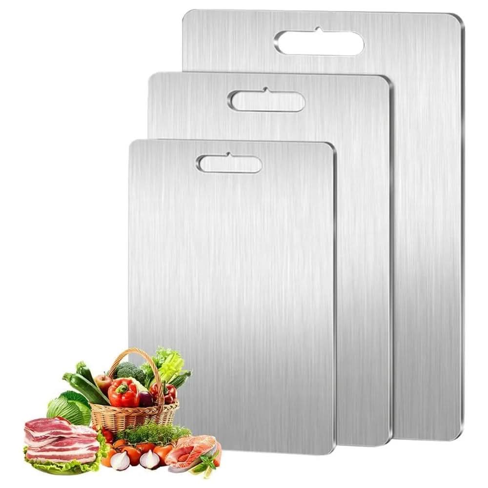 ApexSteel Antibacterial Stainless Steel Board For Chopping With Scratch Resistant Finish