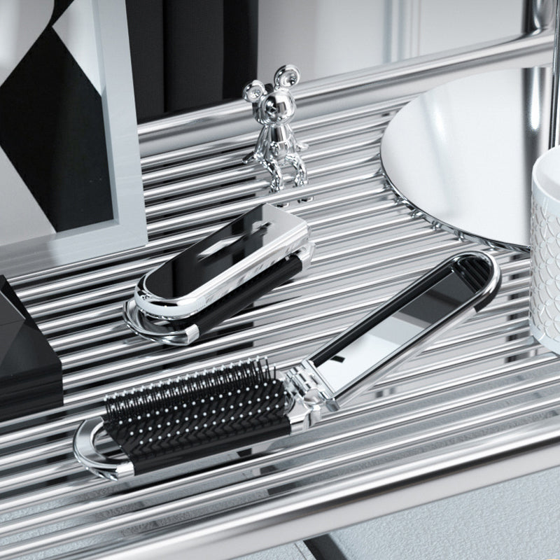 Spazzola per Capelli da Viaggio MirrorFlex con Specchio Pieghevole, Compatta per Styling in Movimento