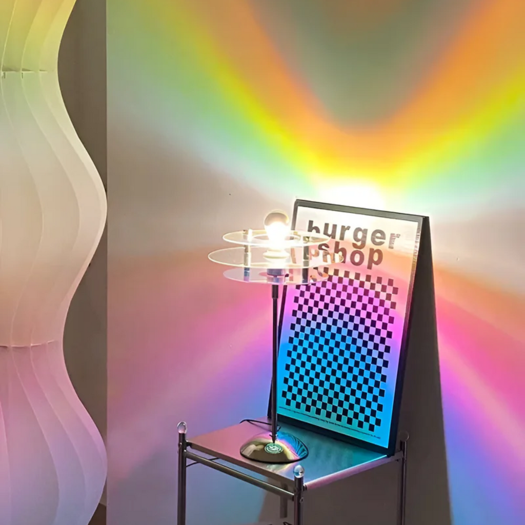 Orion Retro disková LED stolní lampa na stůl, komodu a noční stolek