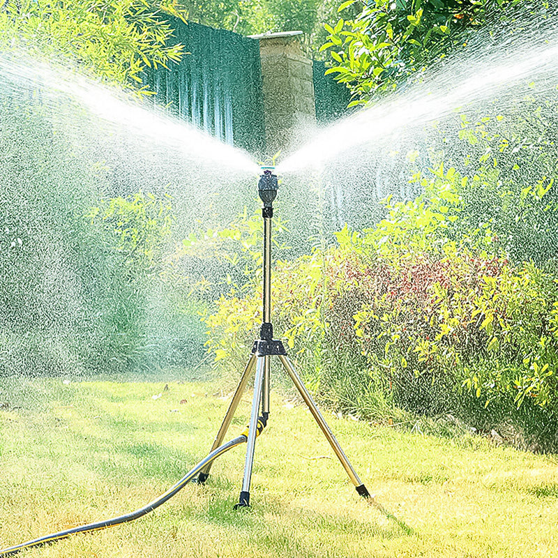 Aspersor de agua giratorio con trípode para cobertura de jardín y patio, fácil de colocar