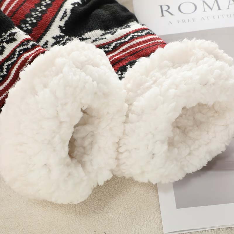 Ultra silné domácí ponožky s kašmírovými papučemi Snowflake