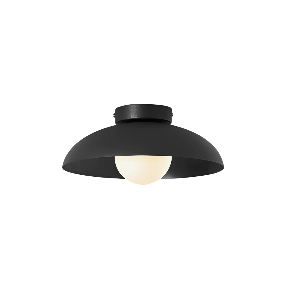 Lampada da soffitto moderna a LED in vetro con base dorata di LumaNova