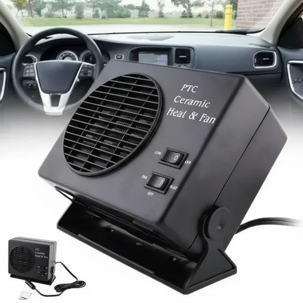 12V Ceramic Car Heater Fan | 150W-300W | Portable Defroster w/ Automatic Thermostat