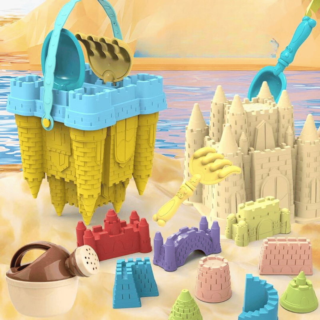 SandMaster Sandkasse-sæt til børn, byg store slotte og leg uden ende