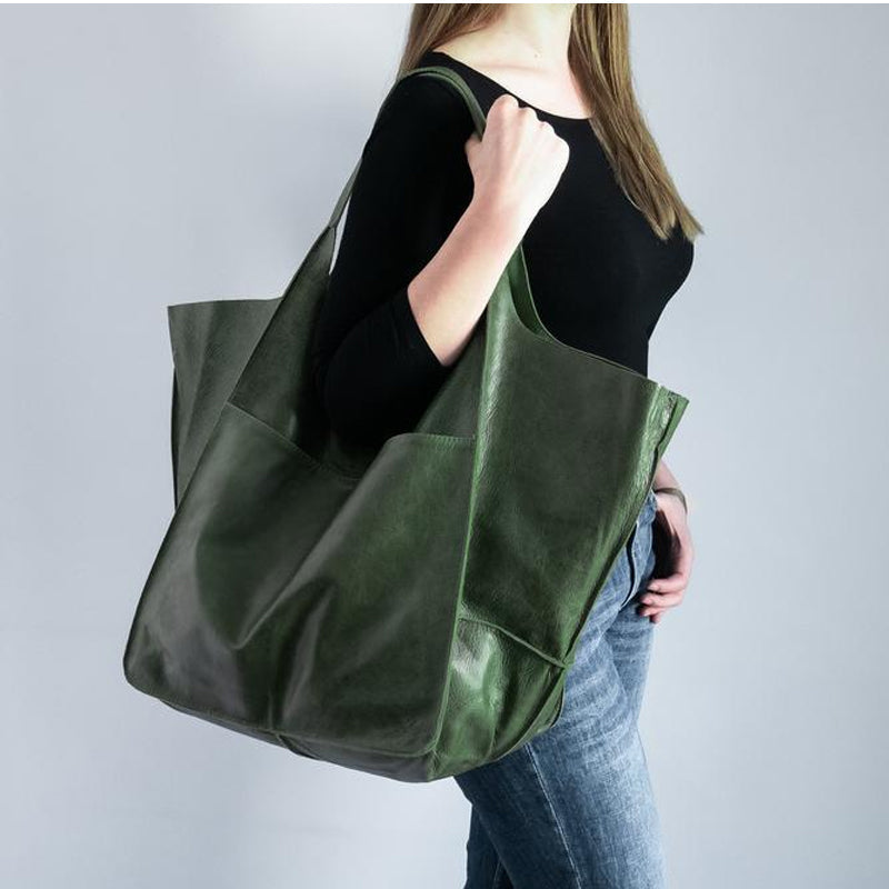 Elegant Leather Tote For Daily Essentials And Everyday Use