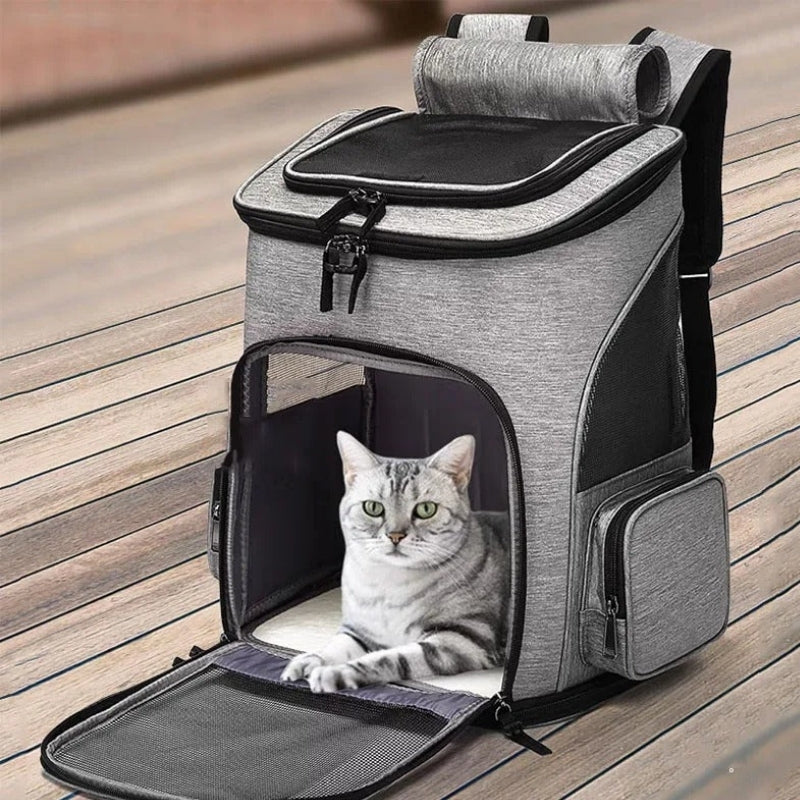 CozyNest Foldable Expandable Breathable Pet Backpack Carrier For Cats And Small Dogs