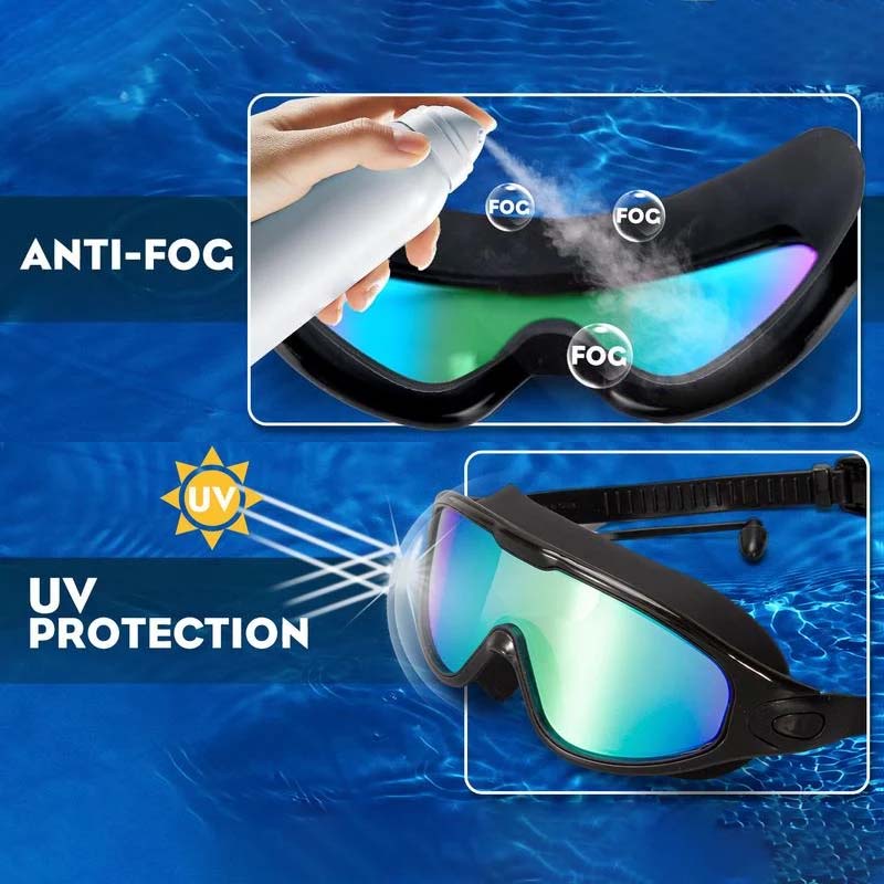 Wide View Anti-Fog Swim Goggles
