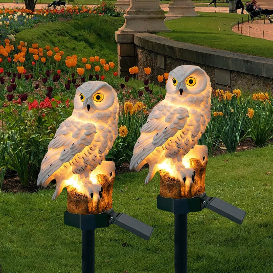 Lumos Owl solcelledrevet havelampe til stemning og stioplysning