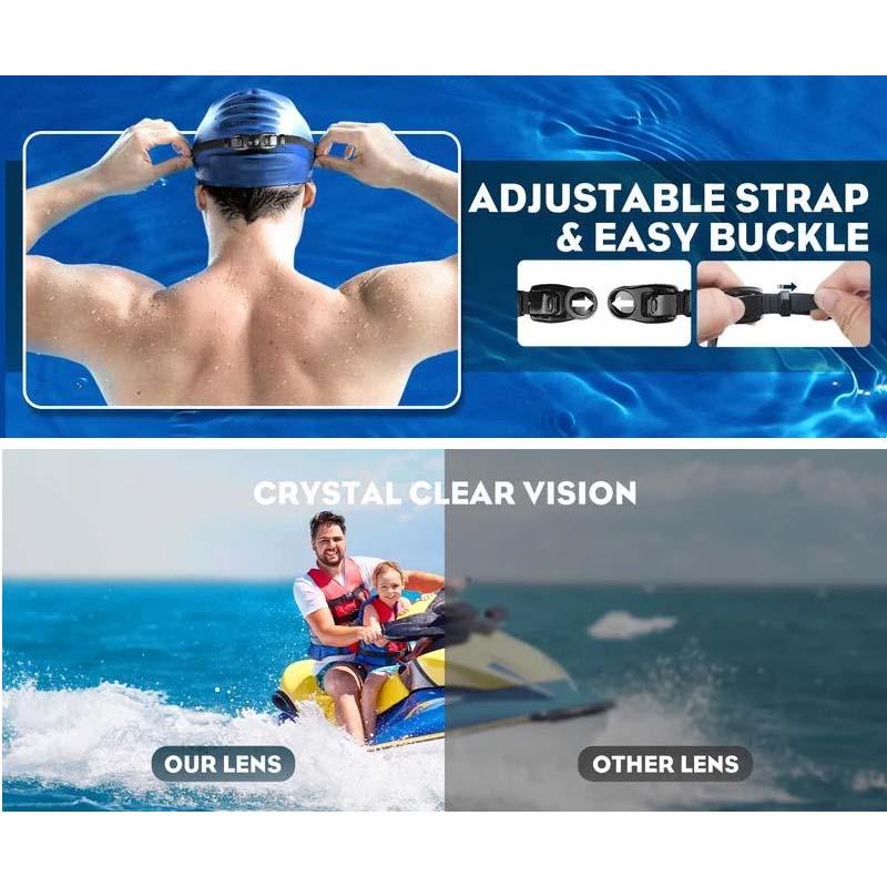 Wide View Anti-Fog Swim Goggles