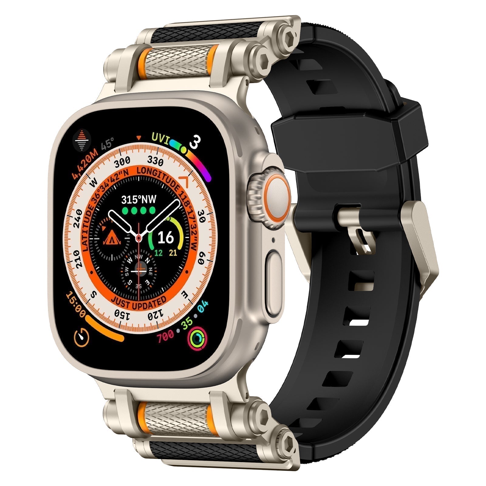 NovaFlex FKM Gummi-Drehband für Apple Watch Armband