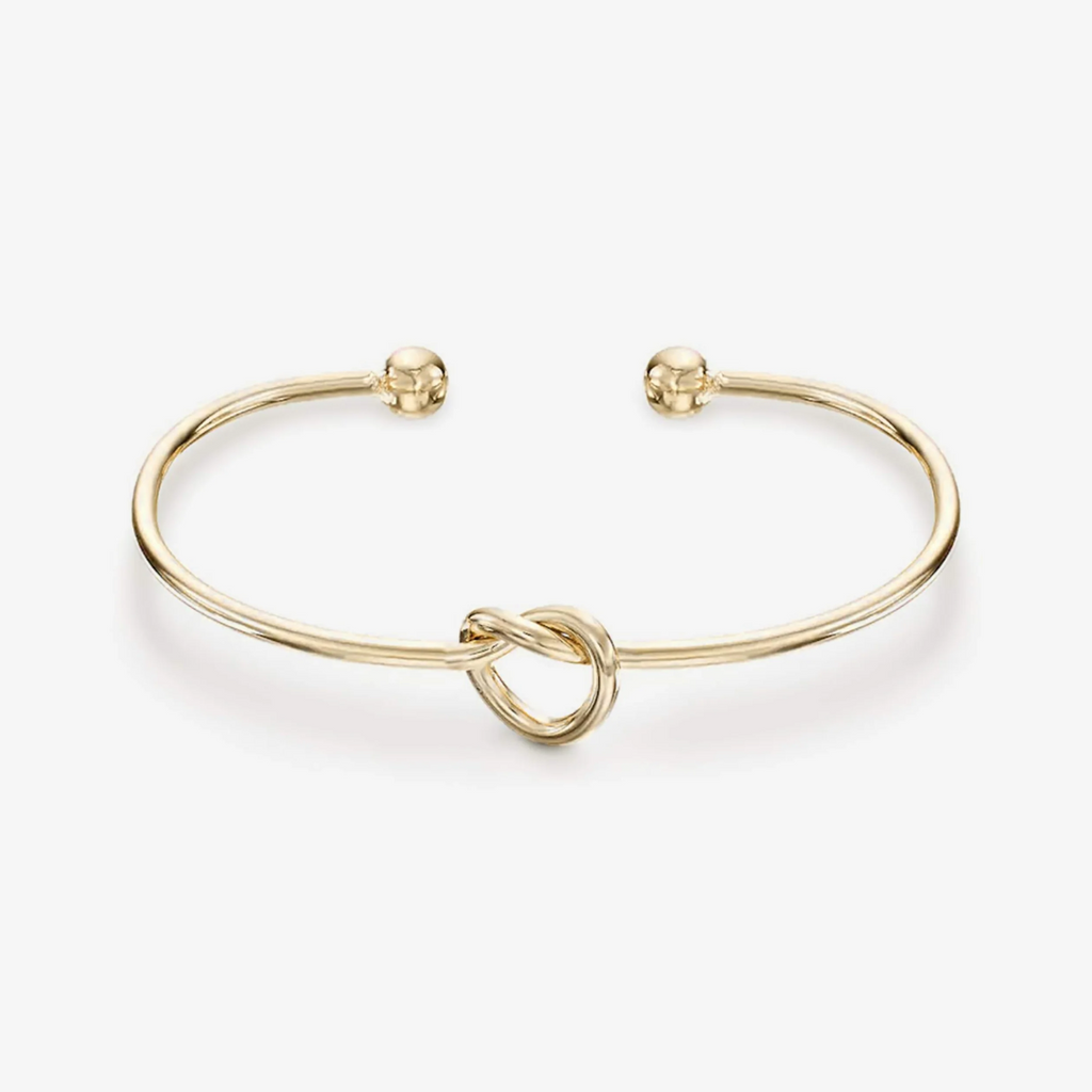 Adjustable Bangle With Love Knot Accent For Everyday Wear Plus Layering