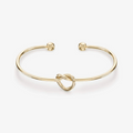 Adjustable Bangle With Love Knot Accent For Everyday Wear Plus Layering