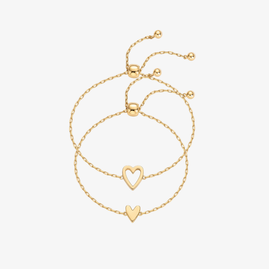 Duo Heart Bracelets By Luna With Matching Pendants For Daily Wear