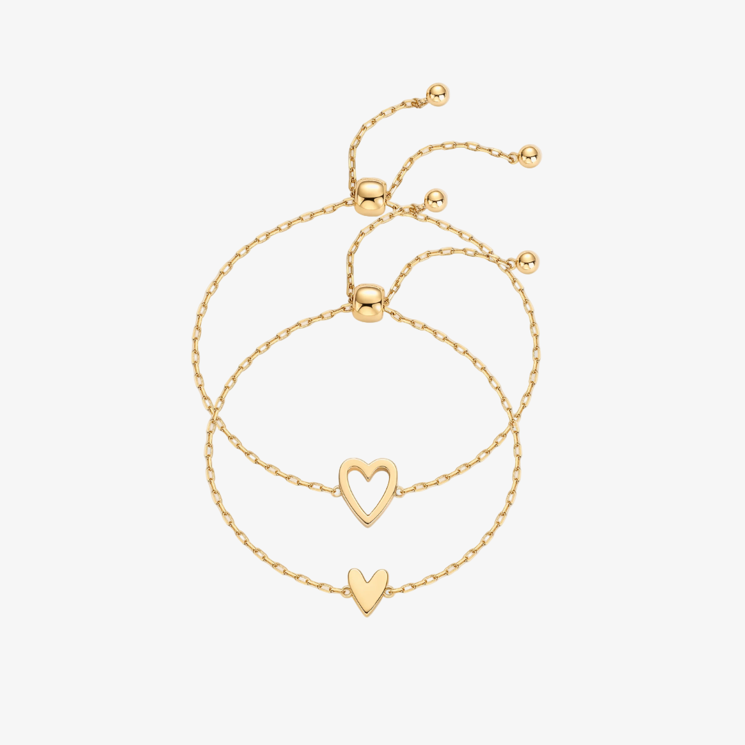 Duo Heart Bracelets By Luna With Matching Pendants For Daily Wear