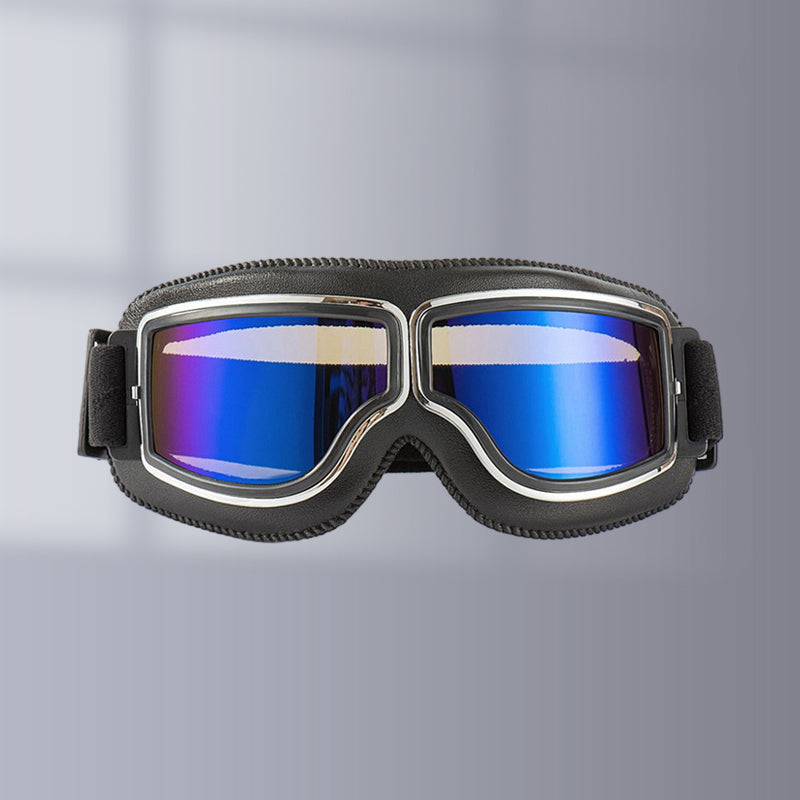 RoadRider Vintage Goggles With Interchangeable Lenses And Cushioned Comfort