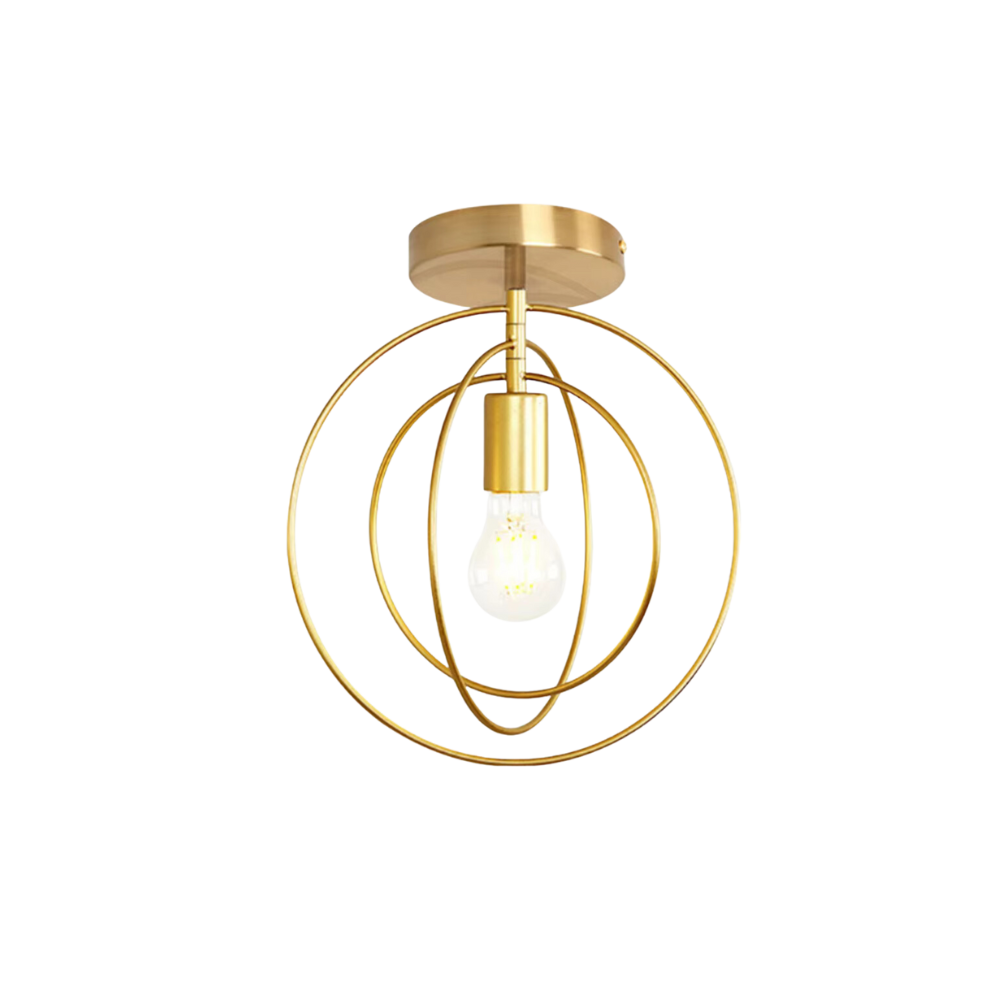 Luz de Techo AureaHalo en Forma de Anillo Dorado para Pasillos con Diseño Minimalista