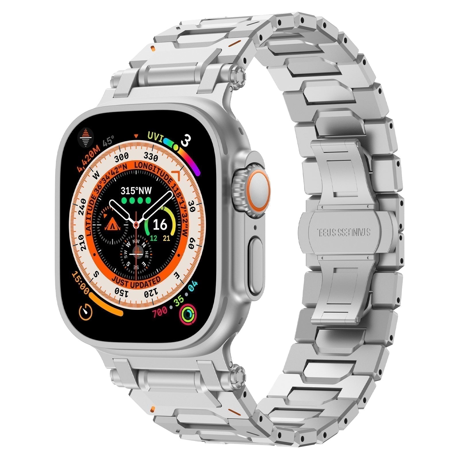 NexaBand 耐久性ステンレススチールバンド（Apple Watch用）