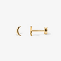 Crescent Moon Stud Earrings With Screw Back Closure