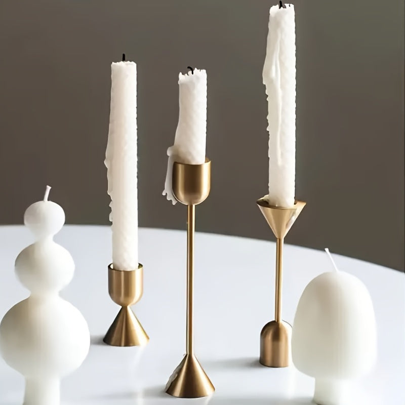 Metallica Trio Three-Piece Candle Holders Kit For Tabletop Decor