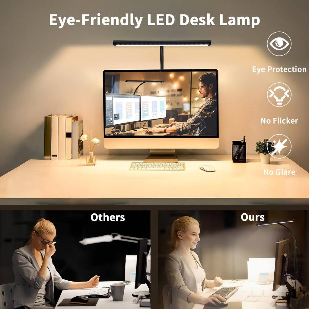 Widelux Clip On skrivebordslampe til bred LED-belysning til hjemmet
