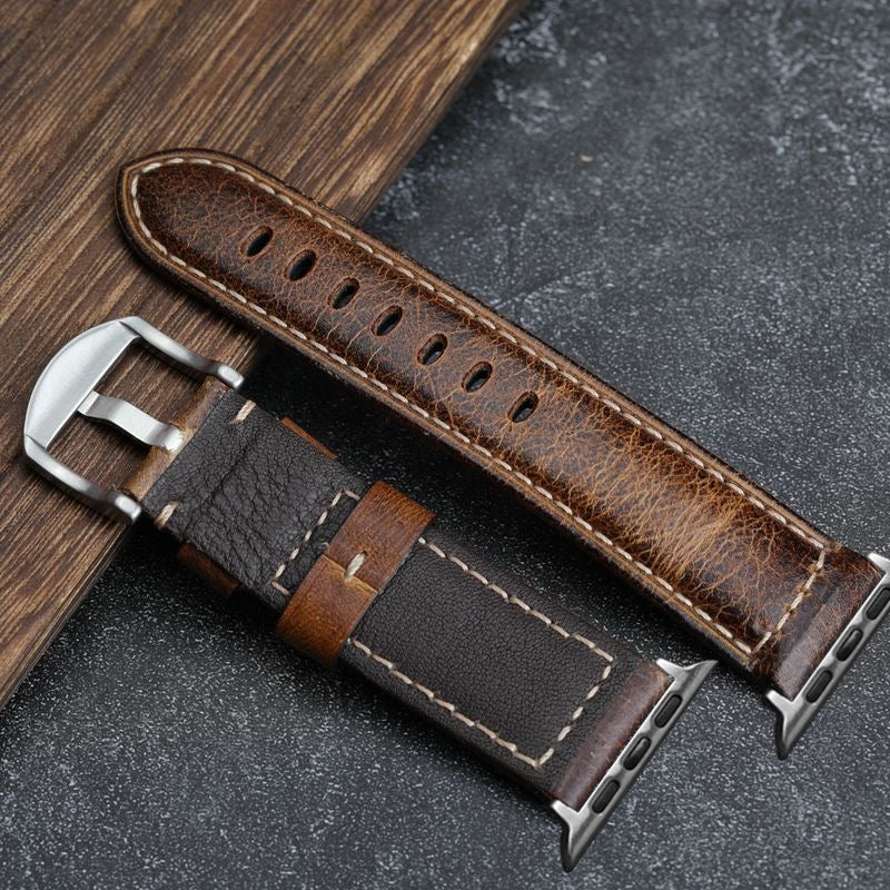 EverLoom El Yapımı Vintage Mumlu Deri Kayış | Apple Watch