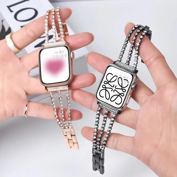 LumaLink diamantarmbånd for smartklokke i rustfritt stål