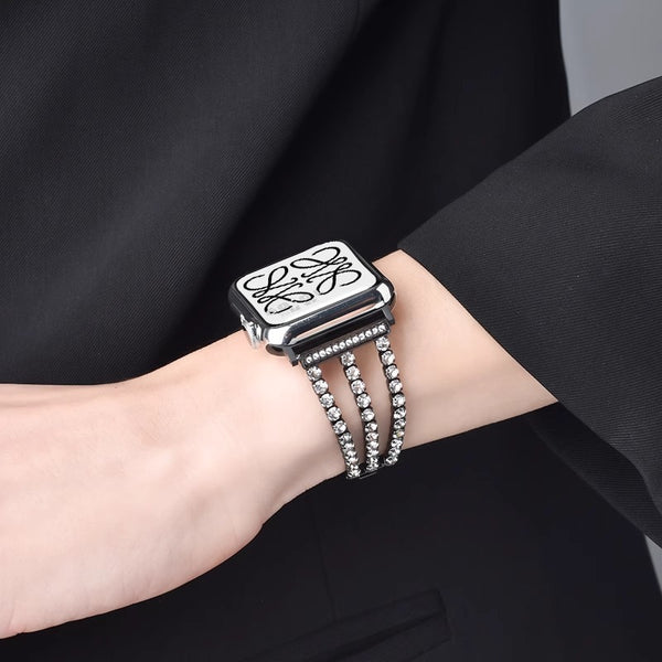 LumaLink diamantarmbånd for smartklokke i rustfritt stål
