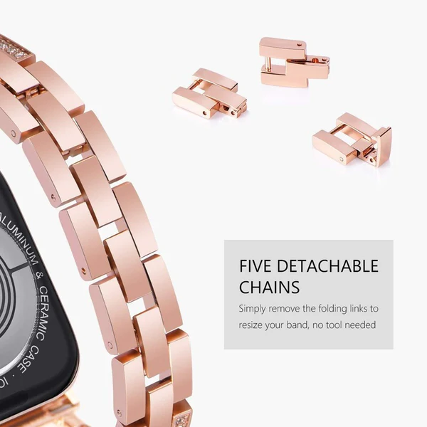 LumaLink diamantarmbånd for smartklokke i rustfritt stål