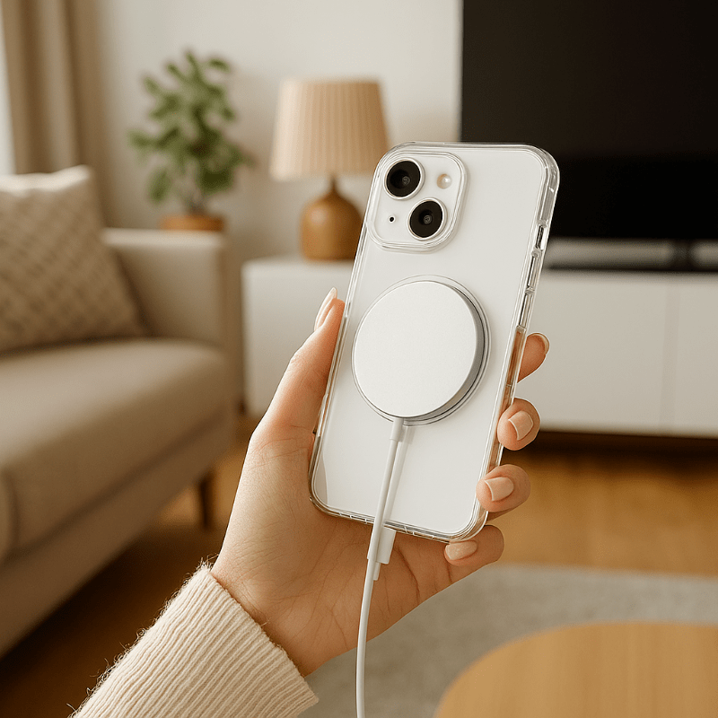Capa Transparente AeroShield MagSafe para iPhone 11 a 17 com Parte Traseira Transparente e MagSafe Sem Costura