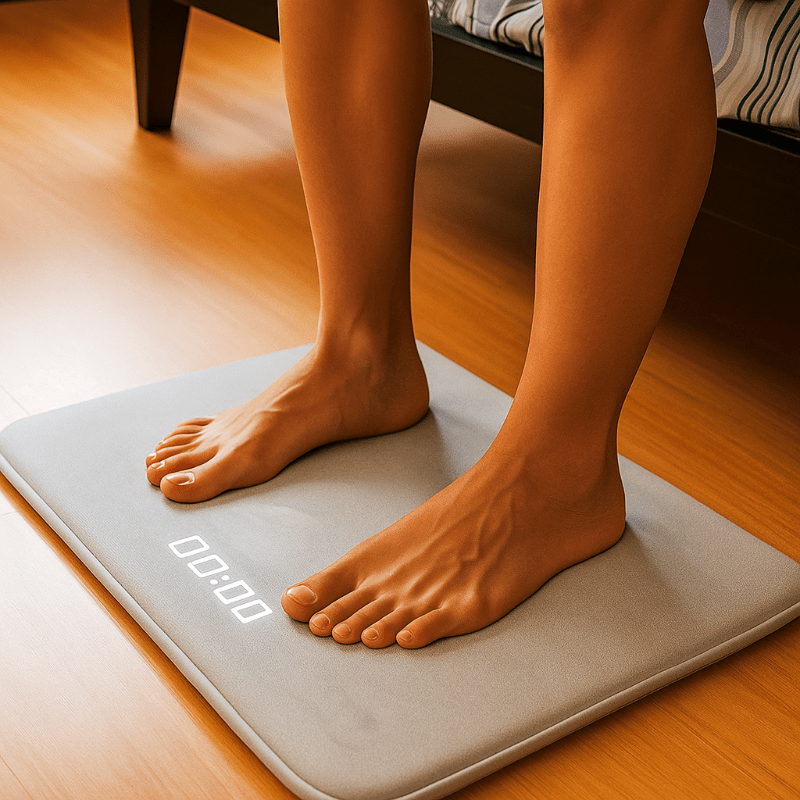 Budík RiseStep Floor Rug vyžaduje krok k ztišení pro hluboké spáče