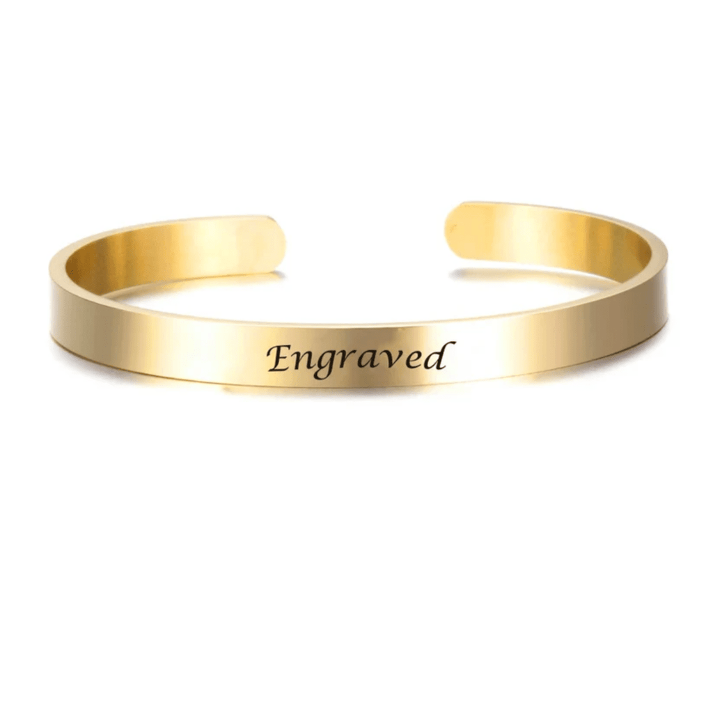 Bracciale in Acciaio Inossidabile Inciso AureaLink Stile Personalizzato per Donna