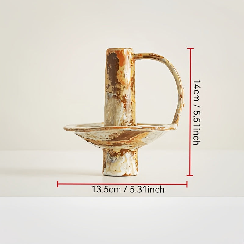 Ceramika Retro Ceramic Candlestick Home Decor Accent