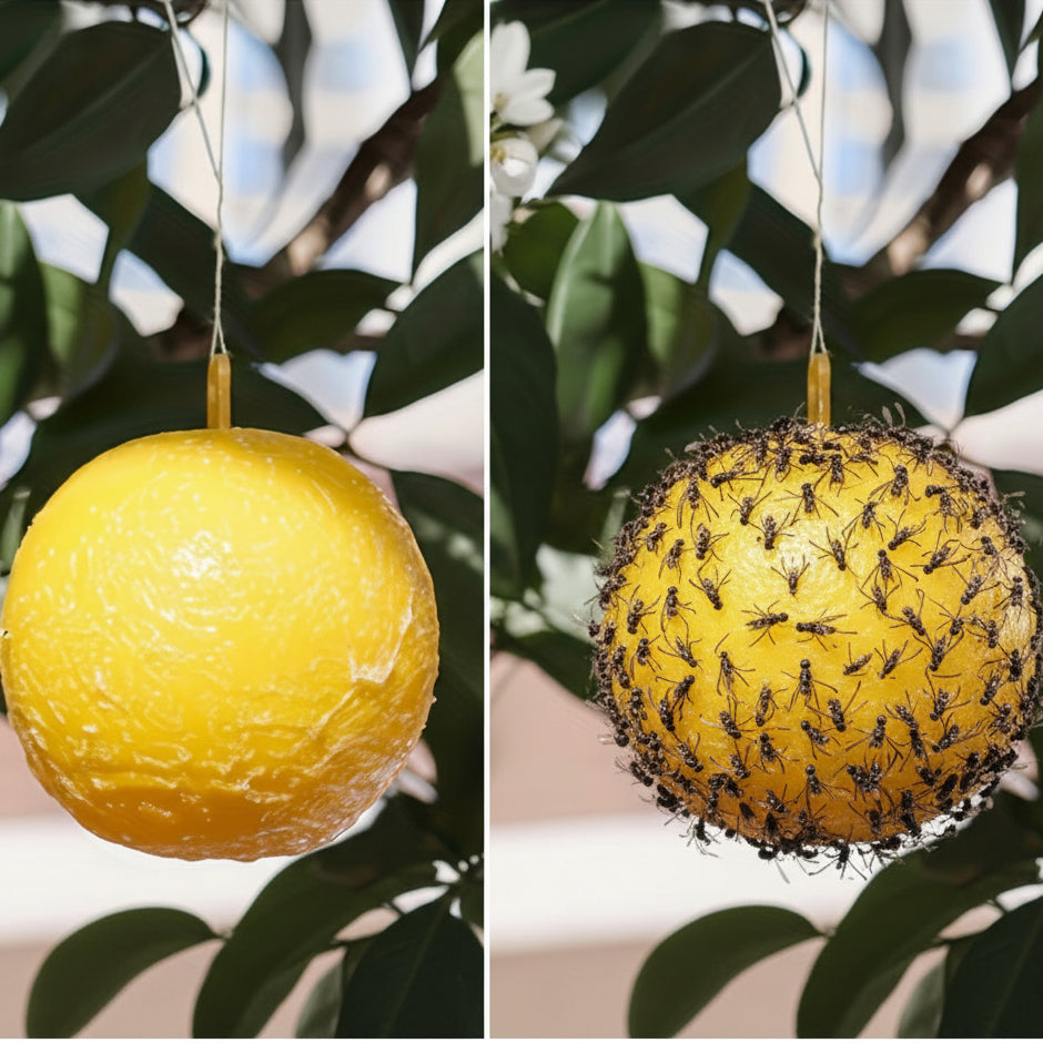 Flyorb Plakkerige Fruitvliegenvalballen Set voor Thuis- en Keukengebruik