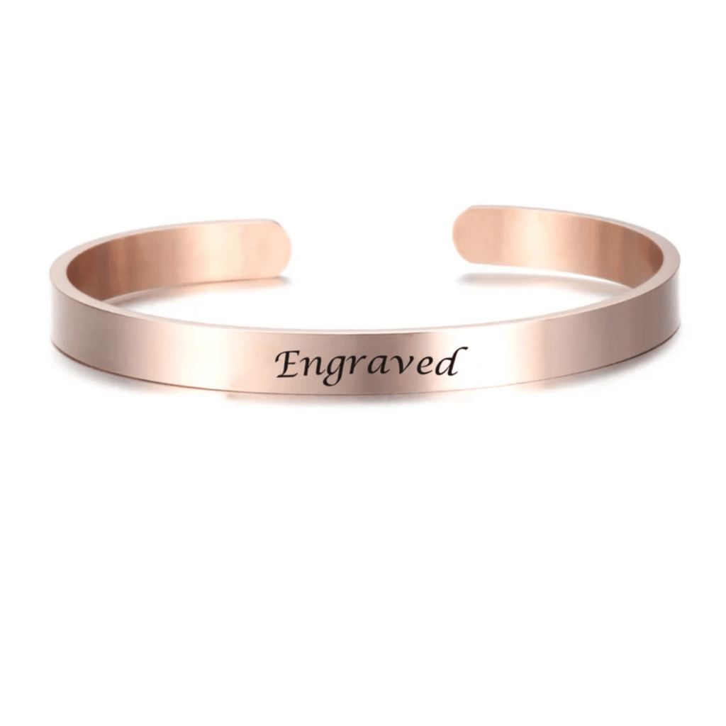 Bracciale in Acciaio Inossidabile Inciso AureaLink Stile Personalizzato per Donna