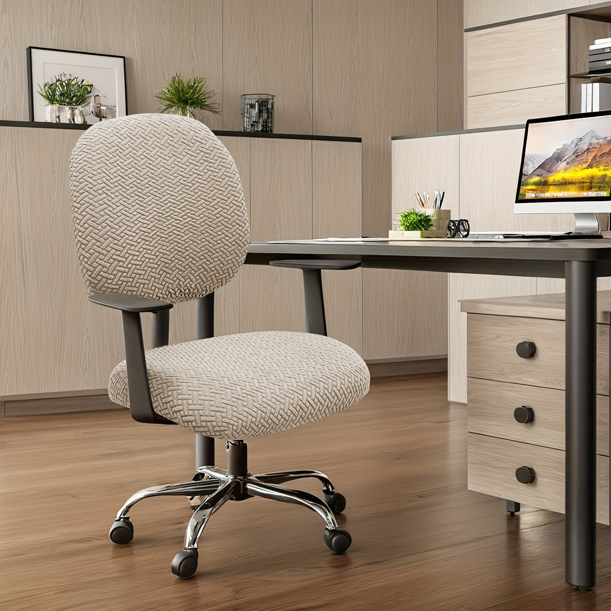 OfficeGuard Elastic Split Chair Back Cover Set For Clean Look