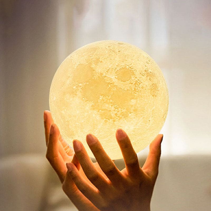 OrionLume LED stolní lampa ve tvaru srpku měsíce pro teplé světlo u postele