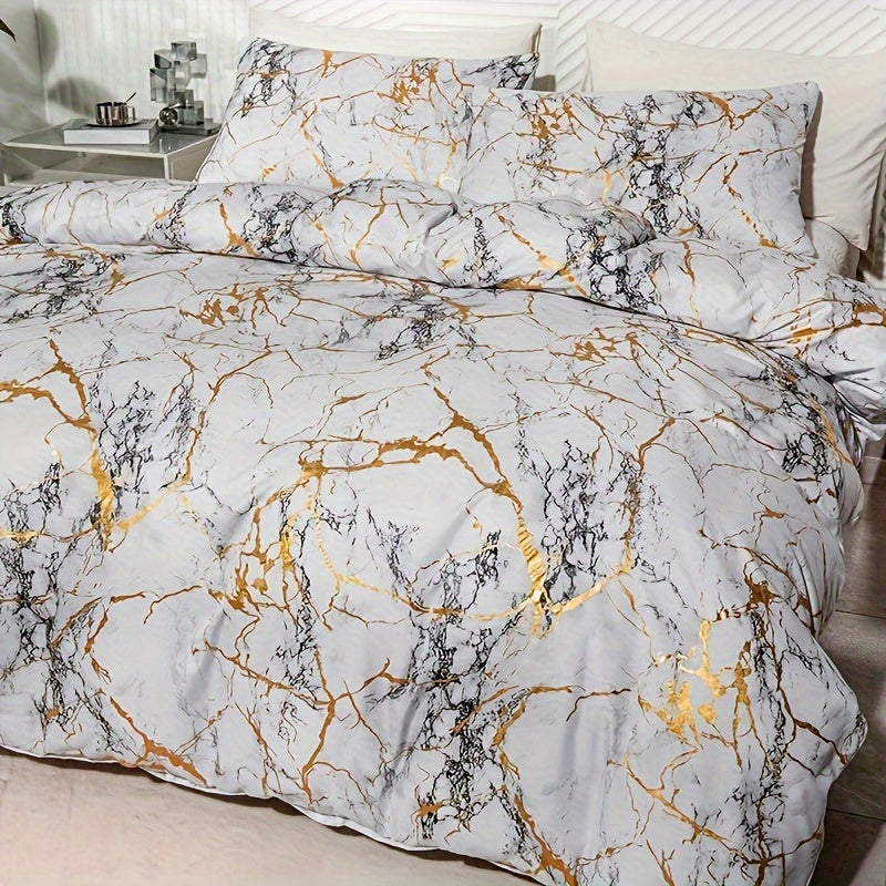 Goldshim Bedding Set With Foil Texture For Modern Bedrooms