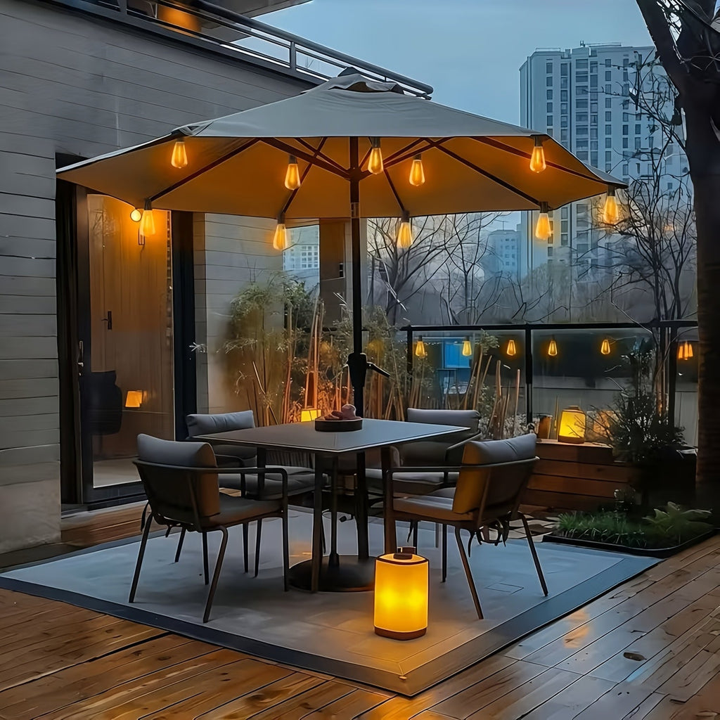 Solara 100 Ft Solar Light Strings Outdoor LED With Dimmable Yellow St38 Bulbs