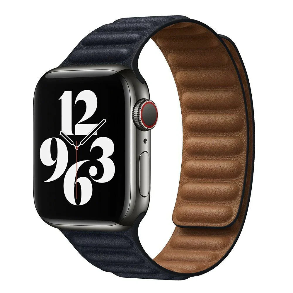 Apple Watch Leather Strap With Magnetic Link For SE And Ultra Series