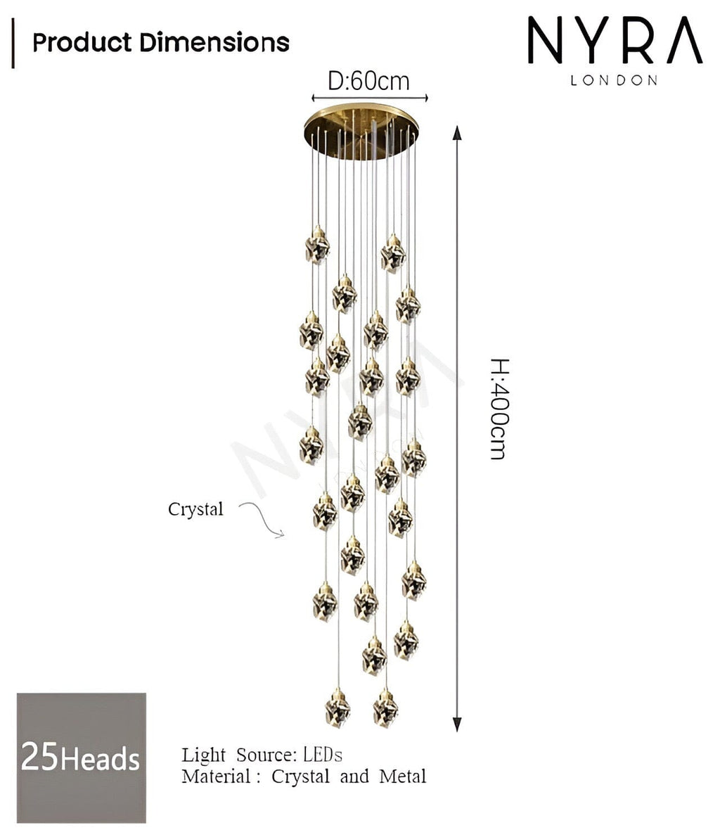 Lustre en Cristal Lyra avec Élégance Inspirée du Diamant