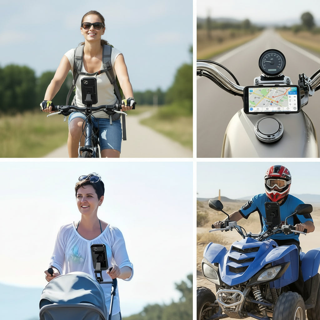 Bikewise テレスコーピング マグネット式スマホホルダー 自転車・電動自転車用、ABSデザイン