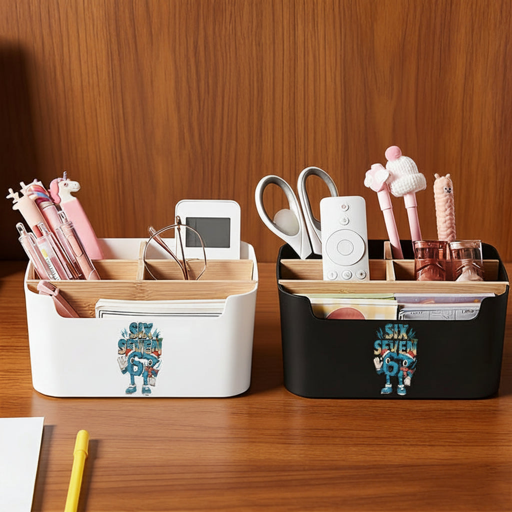 Memeroot Bamboo Desktop Storage for Neat Desk Organization