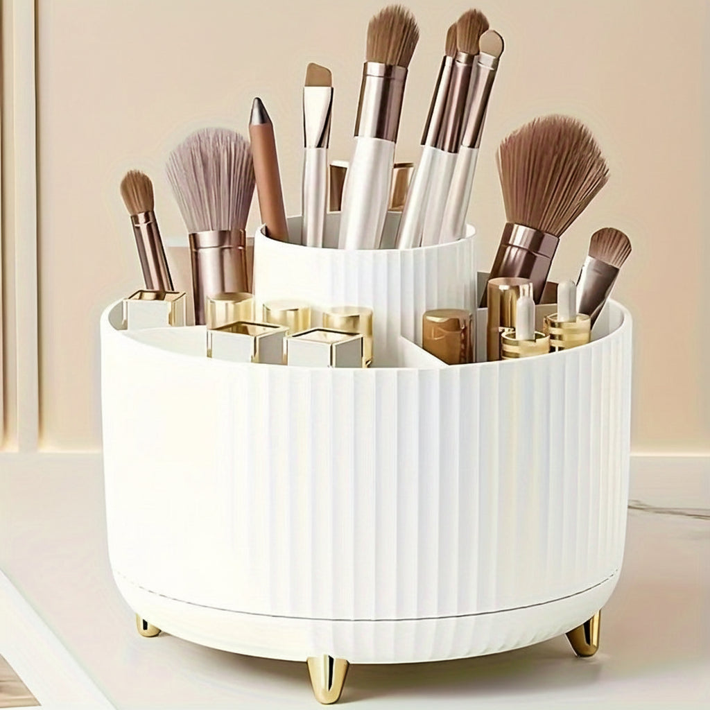 Eleganza 360 graders plastik makeup-opbevaringsorganisator med fem sektioner