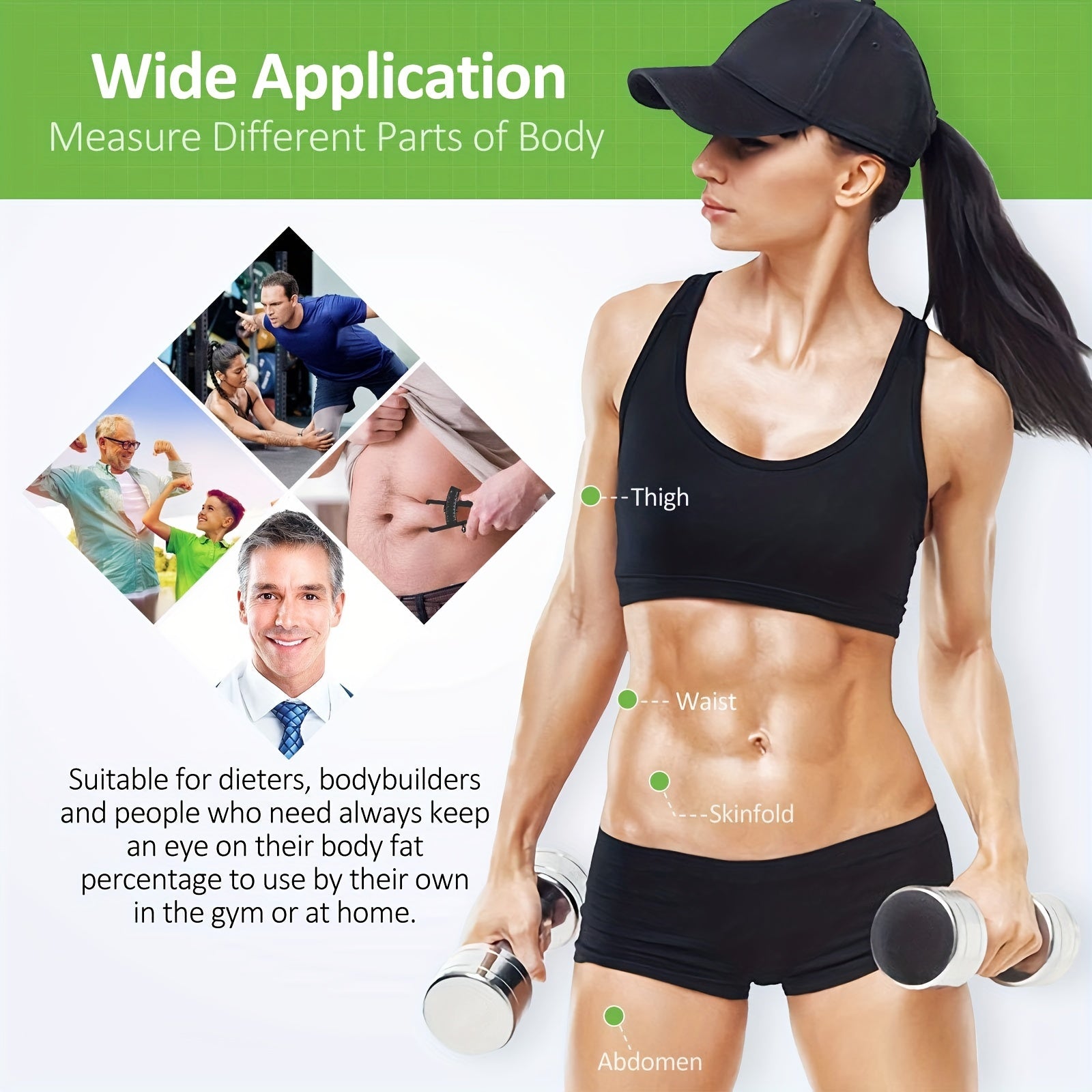 Kaliper Caliperfit do Pomiaru Tkanki Tłuszczowej do Prostej Kontroli Postępów Fitness