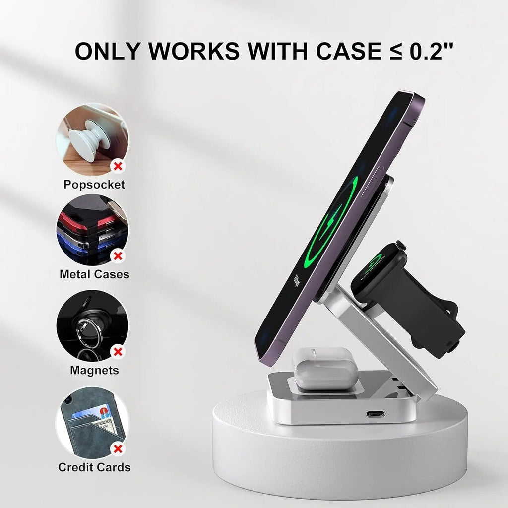 VeloCharge Magnetic Wireless Charger Three-In-One For IPhone AirPods And Apple Watch