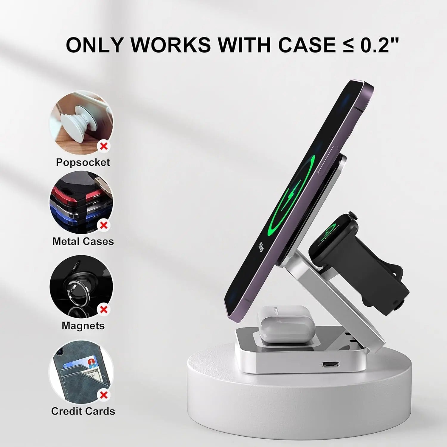 VeloCharge Magnetic Wireless Charger Three-In-One For IPhone AirPods And Apple Watch