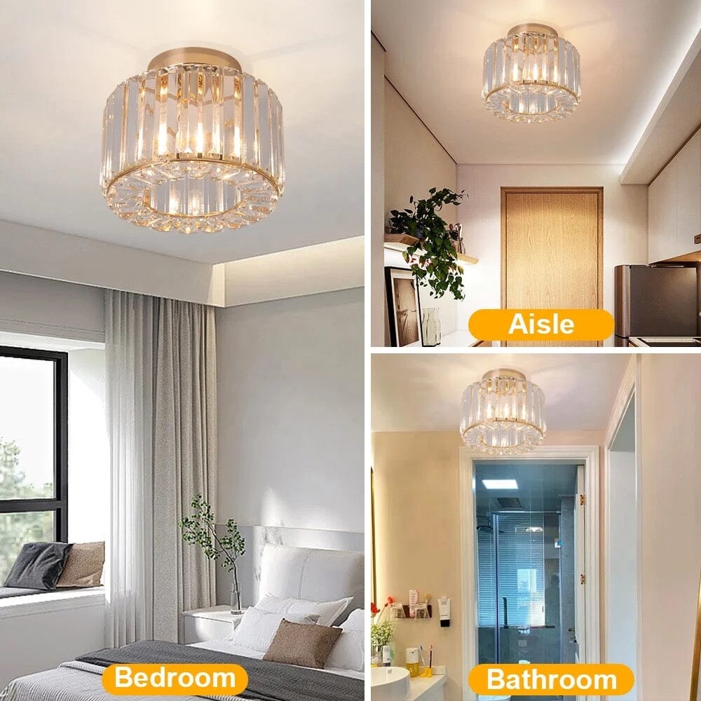 Lumină de tavan Lumina Cristal cu strălucire prismă în două niveluri