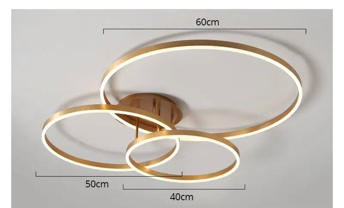Lustre Anneau Astra avec Anneaux en Aluminium, LED Incluse et Télécommande