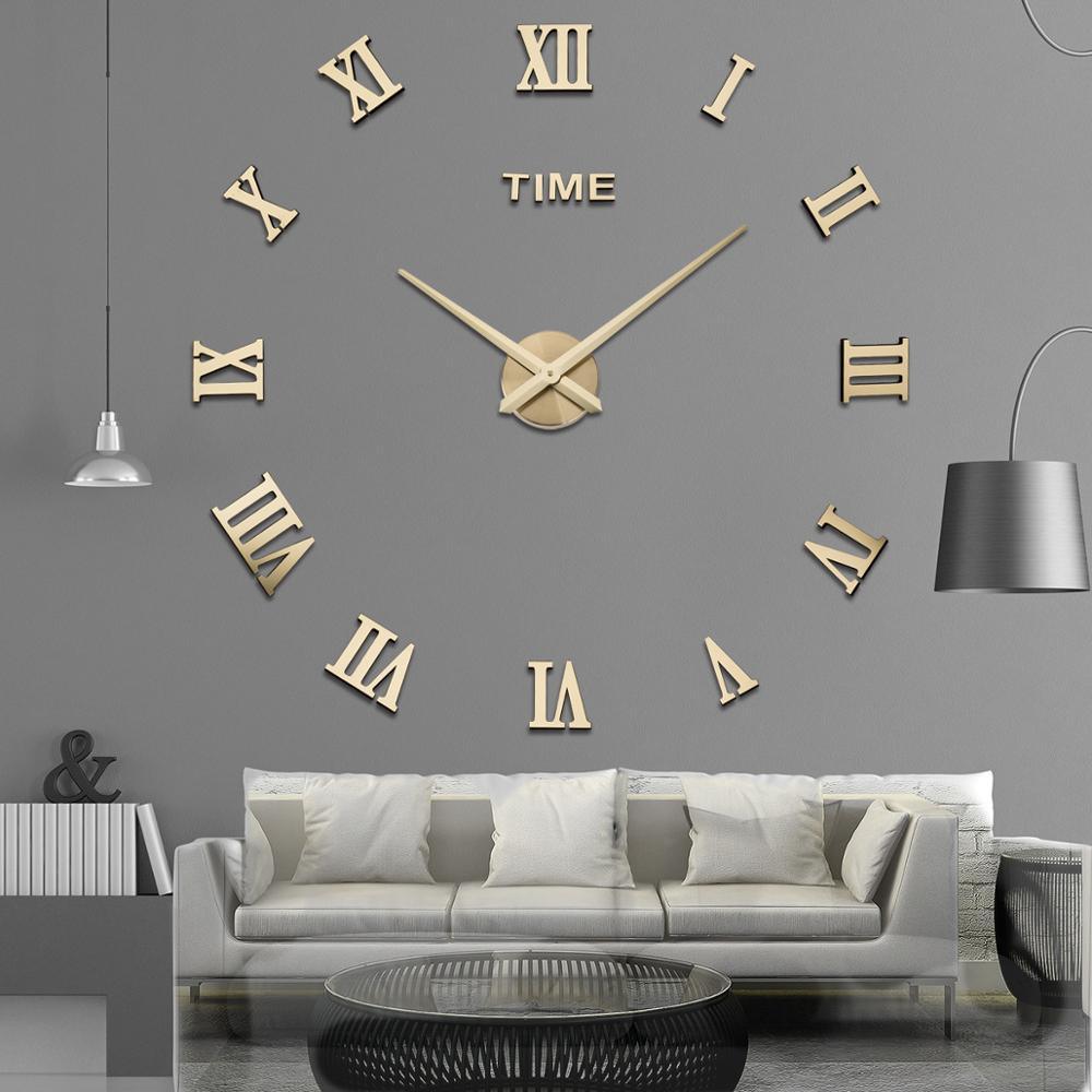 Modern Wall Clock Featuring Roman Numerals In Silver Mirror Finish For Modern Interiors